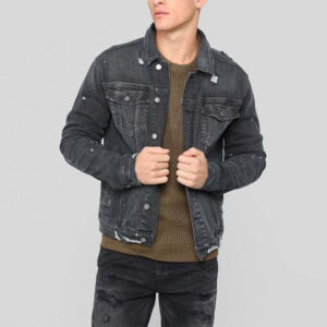 Wholesale Custom Men's Slim Fit Washed Custom Denim Jackets