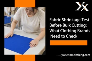 Fabric shrinkage test before bulk cutting for clothing production