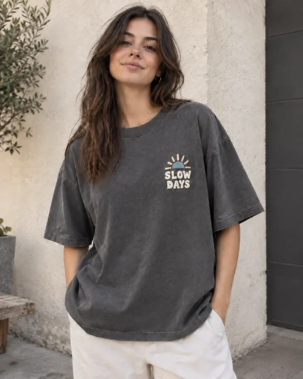 Custom puff print T-shirt manufacturer sample with raised two-color graphic