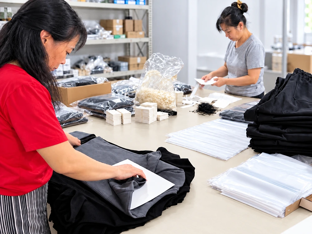 packing and shipping garment factory a